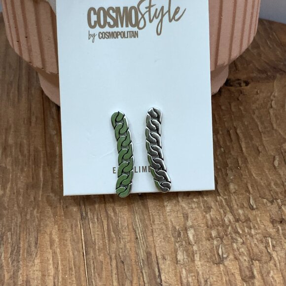 Cosmo Style Silver Tone Chain Ear Climbers Earrings - Picture 2 of 5